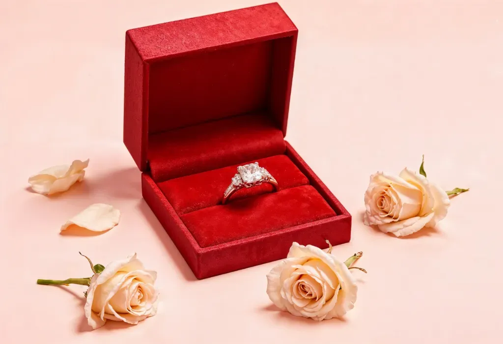 złoty pierścionek zaręczynowy