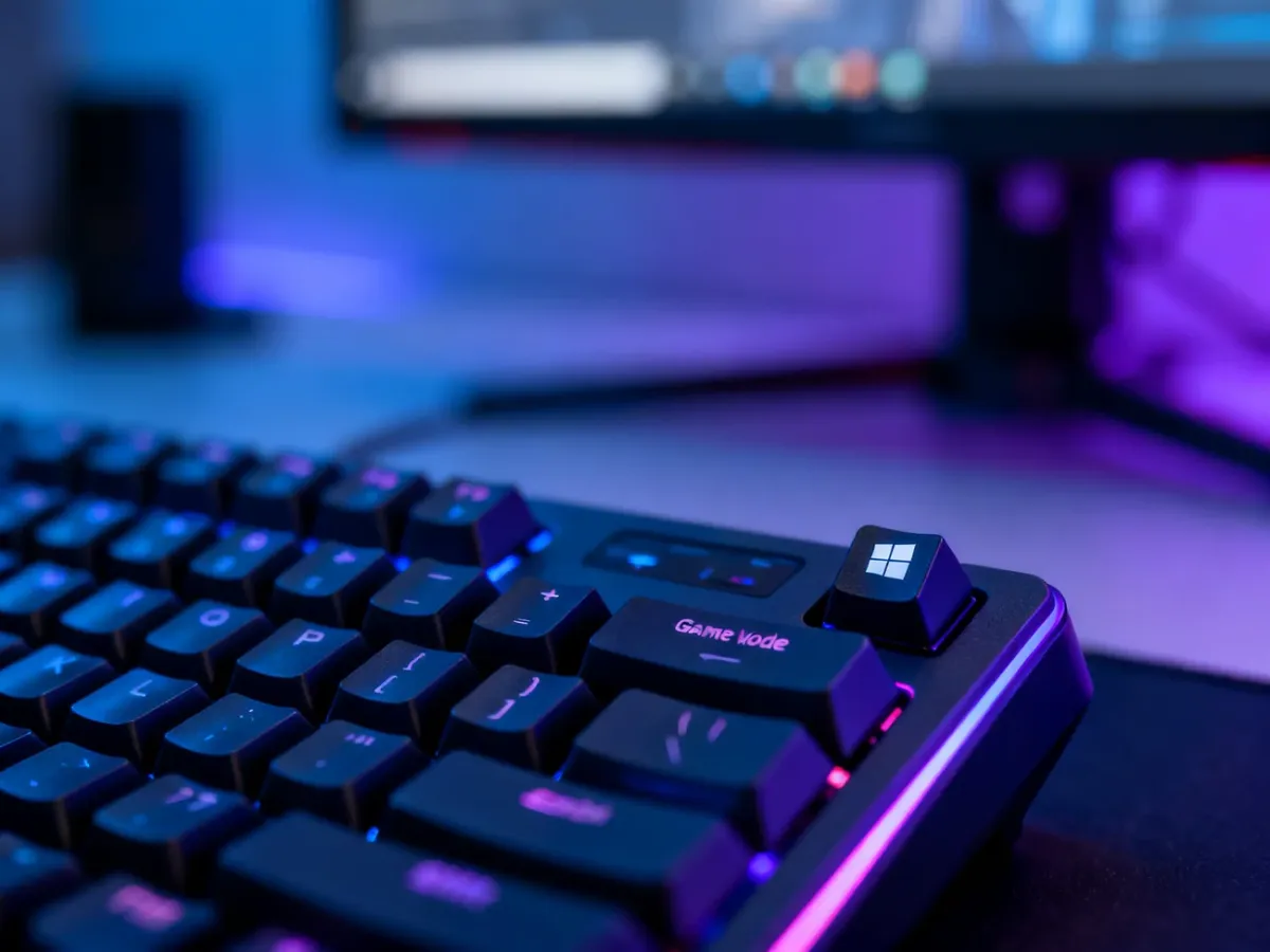 Przycisk blokady klawisza Windows na podświetlanej klawiaturze gamingowej