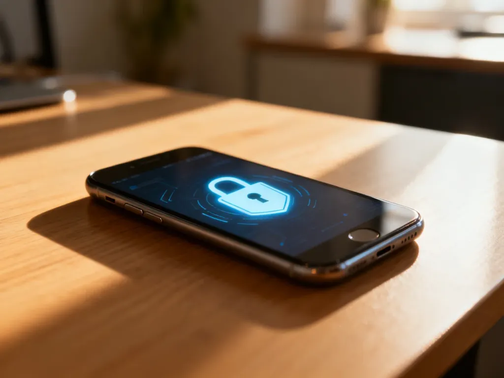 Smartfon z ikoną cyfrowej weryfikacji na ekranie, symbolizujący bezpieczne korzystanie z profilu zaufanego.