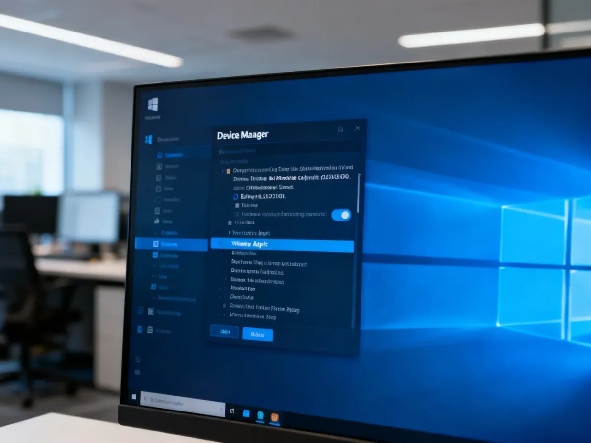 Menedżer urządzeń Windows z rozwiniętą sekcją Bluetooth i wybranym adapterem