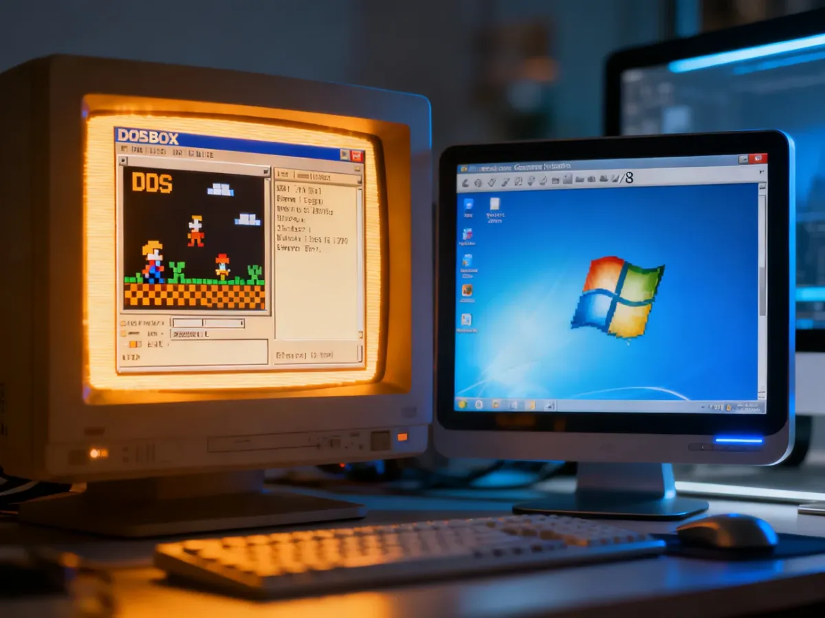 Emulator DOSBox i maszyna wirtualna uruchamiające stare programy
