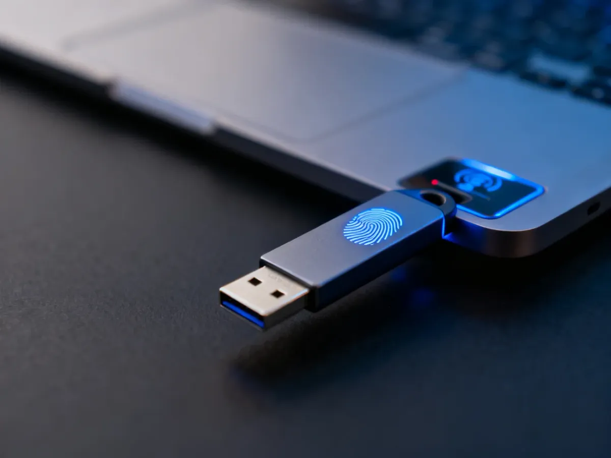 Odblokowywanie szyfrowanego pendrive’a za pomocą czytnika linii papilarnych